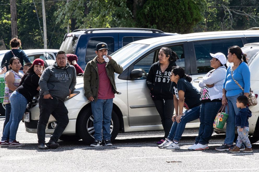 PHOTO: Family members of missing 5-year old Dulce Maria Alavez, wait for news at the Bridgeton City Park where she was last seen in Bridgeton, N.J., September 18, 2019.