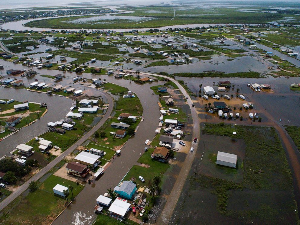 PHOTO: According to Matagorda County Constable Bill Orton, Sargent received 22 inches of rain since Imelda started impacted the area on Tuesday. Photographed from above Sargent, Texas, Sept. 18, 2019.