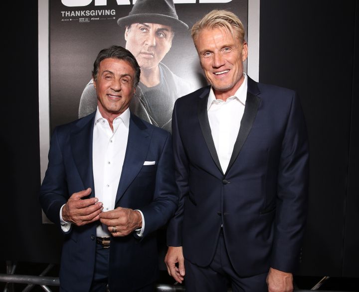 Stallone and Lundgren attend the premiere of "Creed" in 2015.