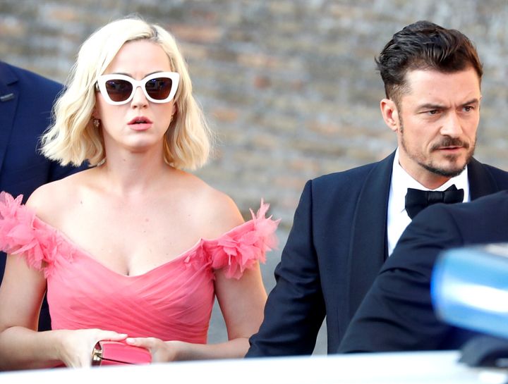 Katy Perry and Orlando Bloom make their entrance.&nbsp;