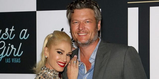 Singer Gwen Stefani (L) and recording artist Blake Shelton attend the grand opening of the "Gwen Stefani - Just a Girl" residency at Planet Hollywood Resort and Casino.