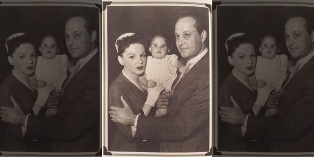 Lorna Luft as a baby with her mother, Judy Garland and father, Sid Luft on the set of "A Star Is Born."