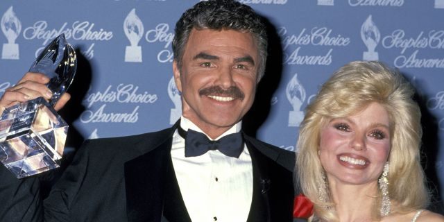 Burt Reynolds and Loni Anderson during 17th Annual People's Choice Awards at Paramount Studios in Hollywood, California, United States.