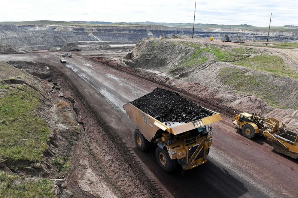 PHOTO: A truck loaded with coal at the Eagle Butte Coal Mine, May 8, 2017 in Gillette, WY.