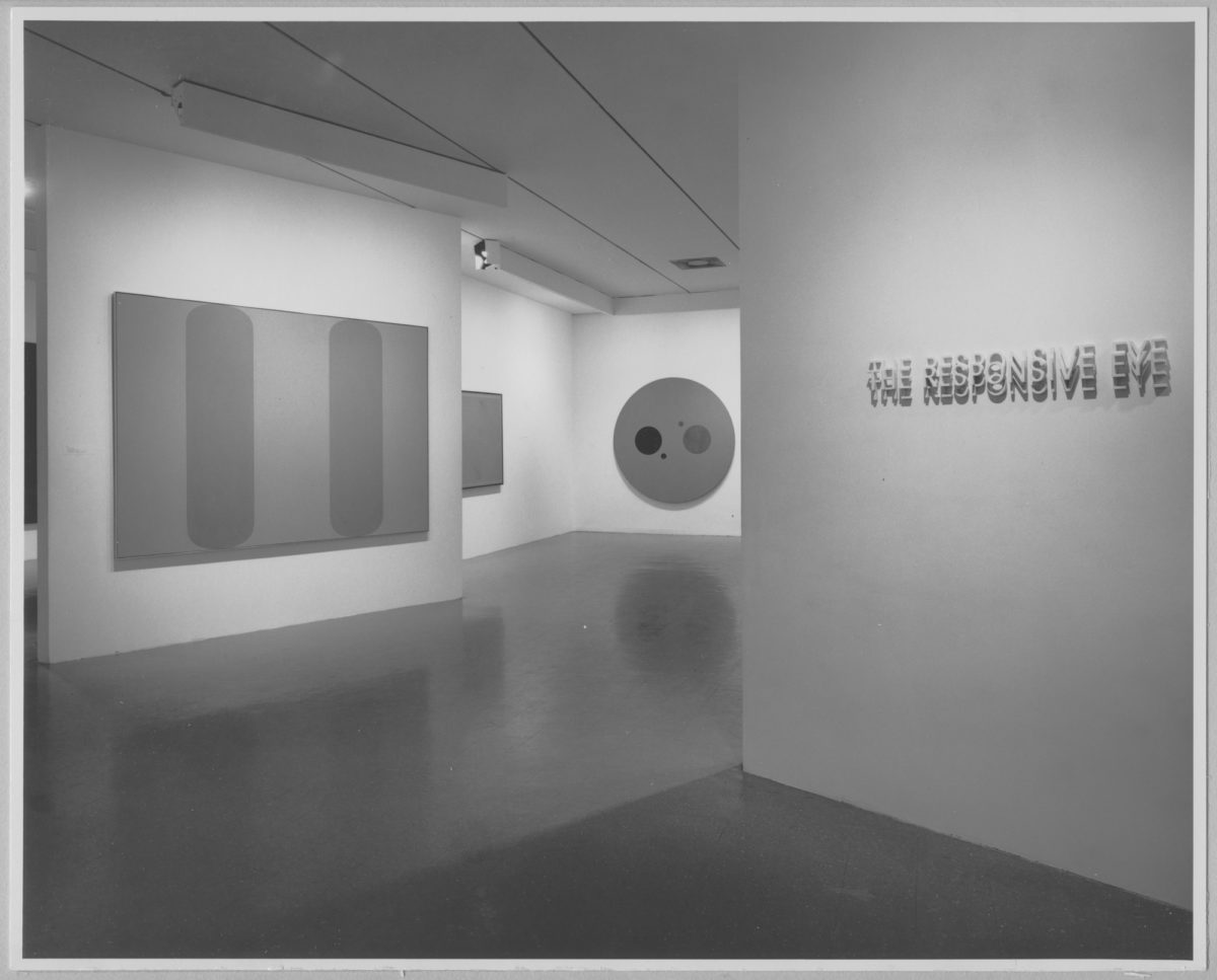 Installation view of 'The Responsive Eye' at MoMA.