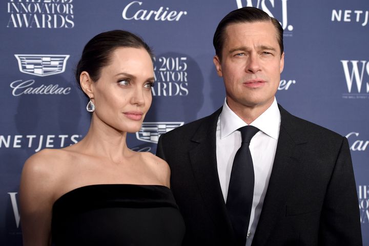 Angelina Jolie Pitt and Brad Pitt attend an event together a year before announcing their split.&nbsp;