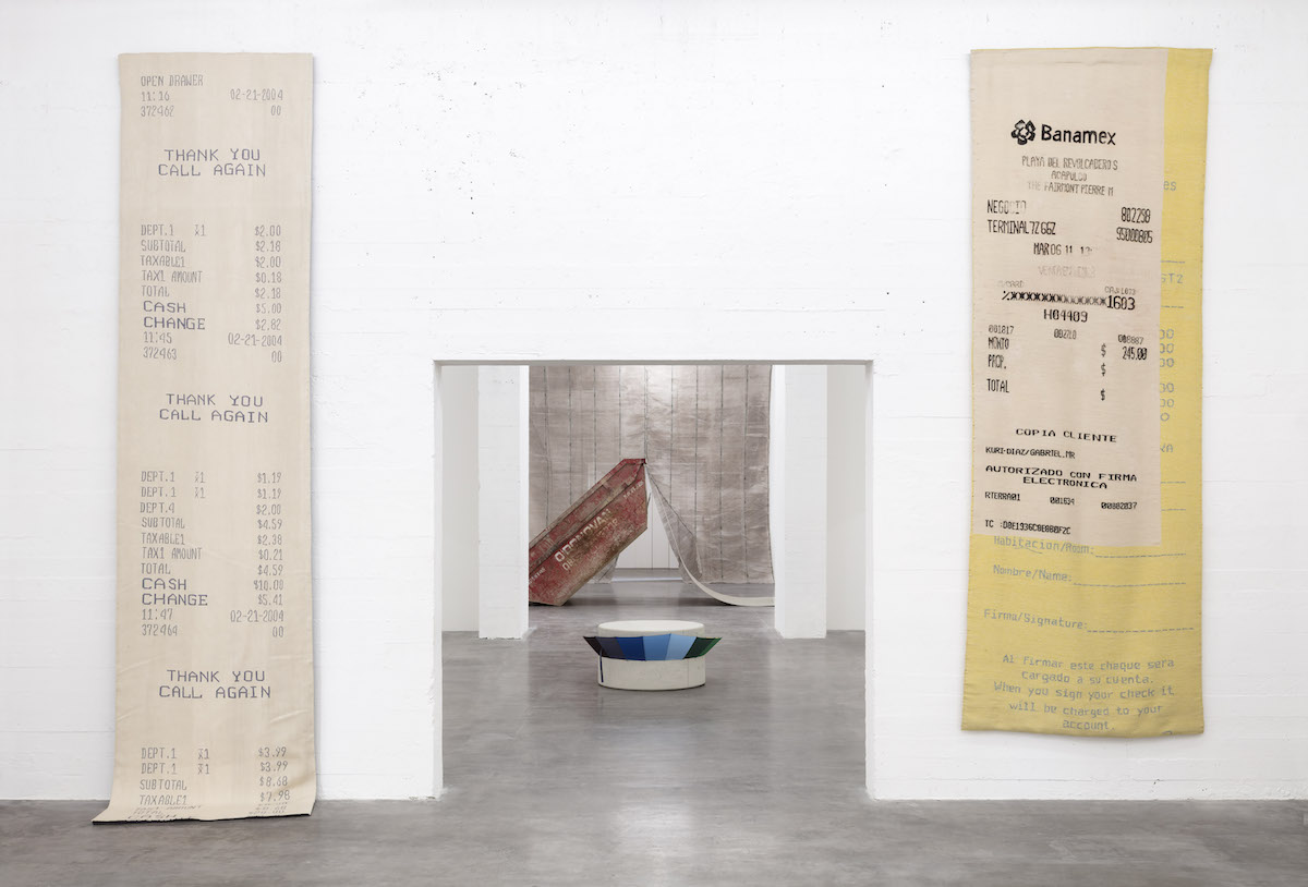 Installation view of "Gabriel Kuri: sorted, resorted" at WIELS Contemporary Art Centre.