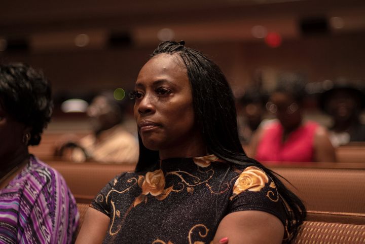Crystal Mason attends church in Dallas on Sept. 8, 2019. Mason is fighting a five-year prison sentence for illegally voting.