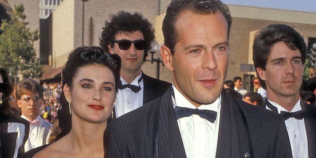 Demi Moore and actor Bruce Willis attend the 39th Annual Primetime Emmy Awards on Sept. 20, 1987 at the Pasadena Civic Auditorium in Pasadena, Calif.