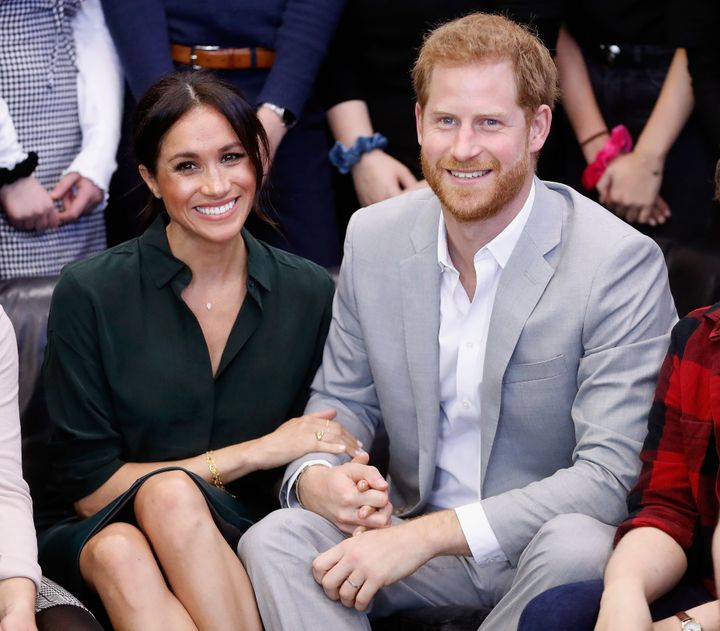 The Duke and Duchess of Sussex on an official visit to the Joff Youth Centre on Oct. 3, 2018 in Peacehaven, United Kingdom.&n