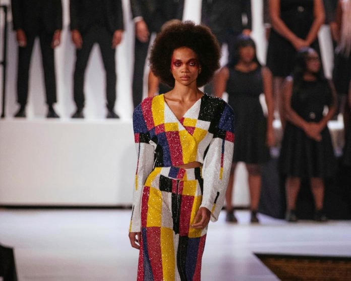 The Pyer Moss collection is modeled during Fashion Week, Sunday, Sept. 8, 2019 in New York. (AP Photo/Kevin Hagen) thegrio.com