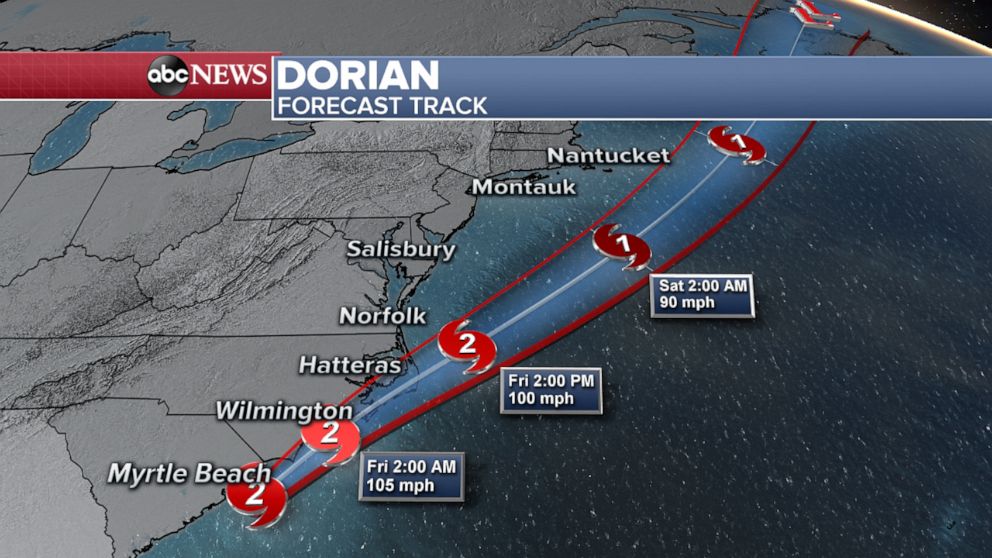 PHOTO: Dorian Forecast Track Map