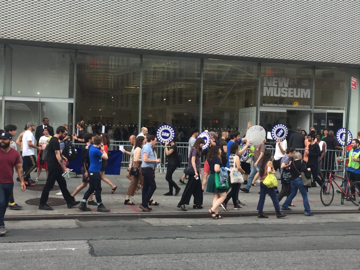 A New Museum Union action in June 2019.