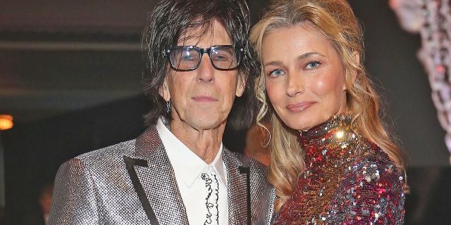 Ric Ocasek of The Cars and Paulina Porizkova attend 33rd Annual Rock &amp; Roll Hall of Fame Induction Ceremony at Public Auditorium on April 14, 2018 in Cleveland, Ohio. A month after The Cars' induction, Porizkova announced she and Ocasek had split a year earlier.