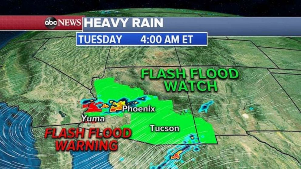 PHOTO: Arizona is expecting heavy storms and flash floods across parts of the state today. 