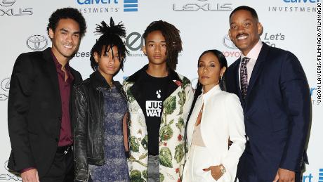 Trey Smith, Willow Smith, Jaden Smith, Jada Pinkett Smith and Will Smith at an event in 2016  (Photo by Jason LaVeris/FilmMagic)