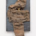 Jannis Kounellis, 'Senza titolo (Untitled),' 2003, iron, burlap, wire, and trumpet