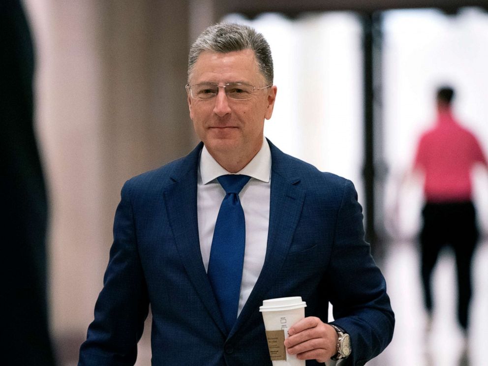 PHOTO: Kurt Volker, a former special envoy to Ukraine, arrives for a closed-door interview with House investigators, as House Democrats proceed with the impeachment inquiry of President Donald Trump, at the Capitol in Washington, Oct. 3, 2019.