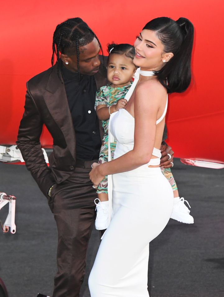 Travis Scott, Stormi Webster and Jenner attend the premiere of Netflix's "Travis Scott: Look Mom I Can Fly" in September.