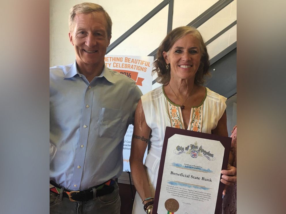 PHOTO: Tom Steyer and his wife, Katherine Kat Taylor, in an undated photo. 
