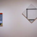 Two choice works by Piet Mondrain from the 1920s, from left: 'Composition with Red, Blue, Black, Yellow, and Gray