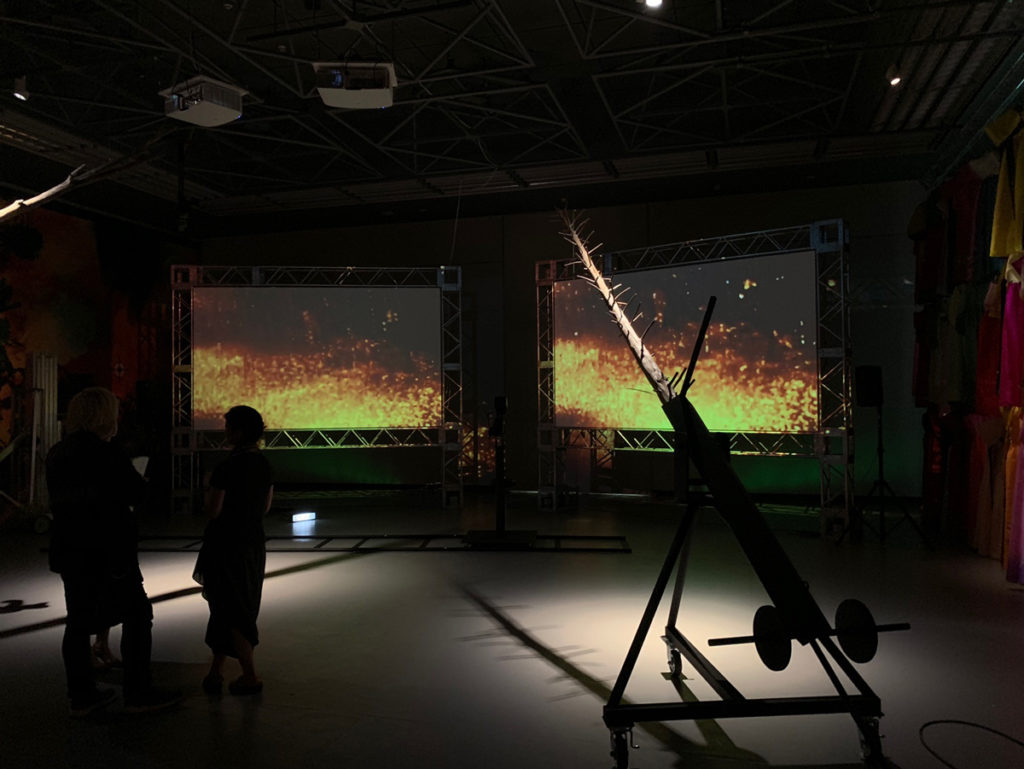 Installation view of Minouk Lim's 'Adieu News', 2019, at the 2019 Aichi Triennale. 