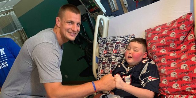 Former New England Patriots tight end Rob Gronkowski visits his biggest fan on July 15. 