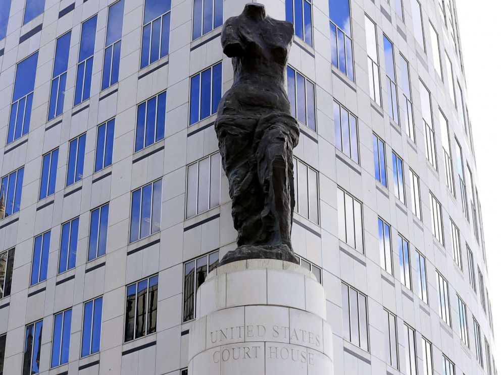 PHOTO: A view of the statue standing in front of the U.S. District Courthouse in Cleveland, Ohio, Oct. 18, 2019.