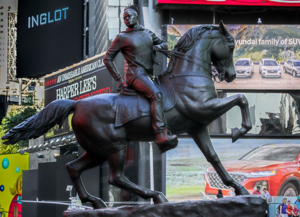 Kehinde Wiley's 'Rumors of War' in Times Square