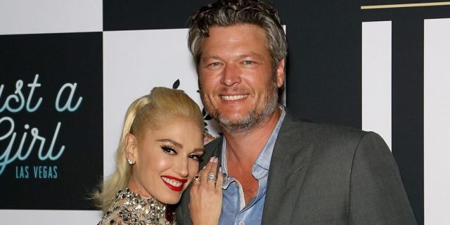 Gwen Stefani and Blake Shelton attend the grand opening of the "Gwen Stefani - Just a Girl" residency at Planet Hollywood Resort and Casino.