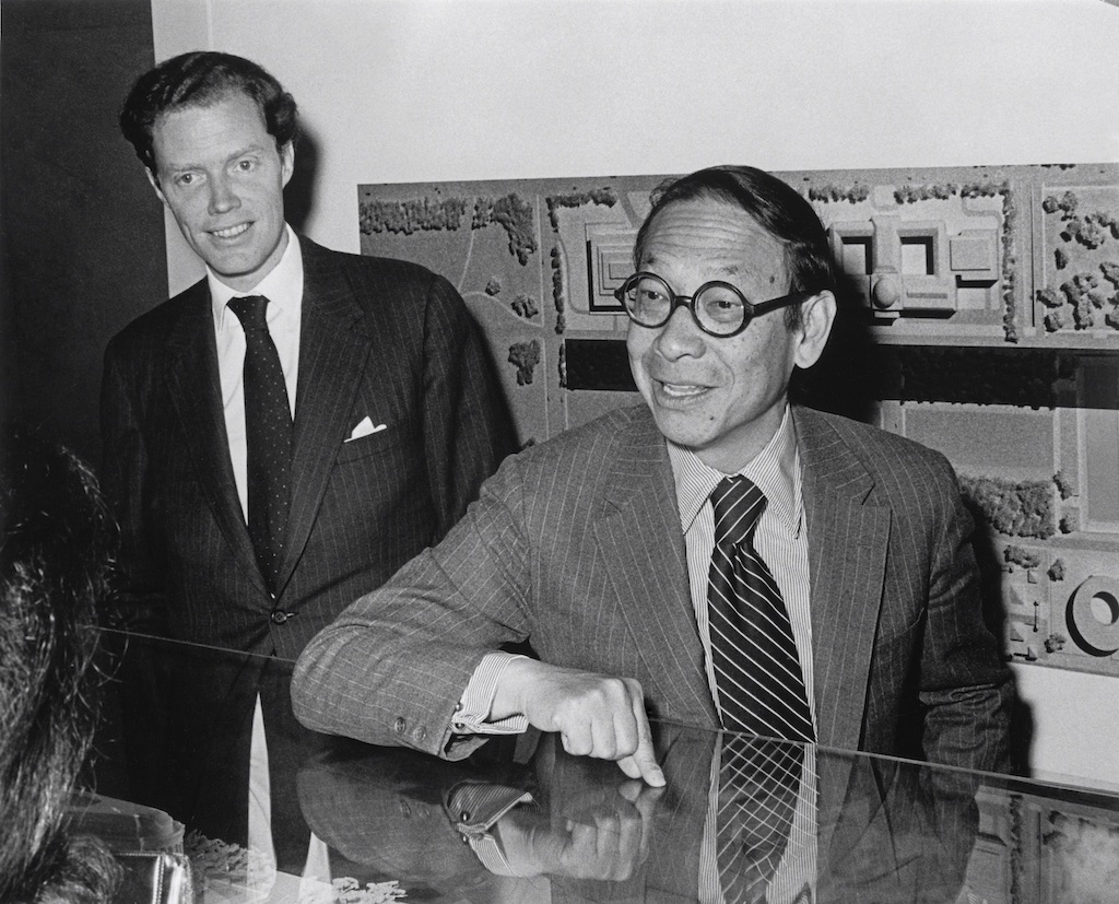 Architect I.M. Pei with J. Carter Brown at the press conference to announce East Building design plans, May 5, 1971