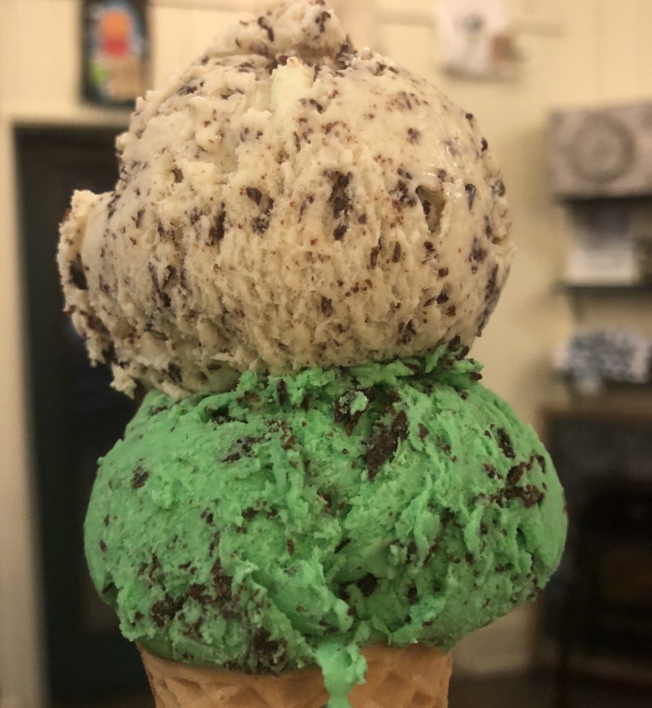 Shamrock flake and peppermint pattie at Ample Hills