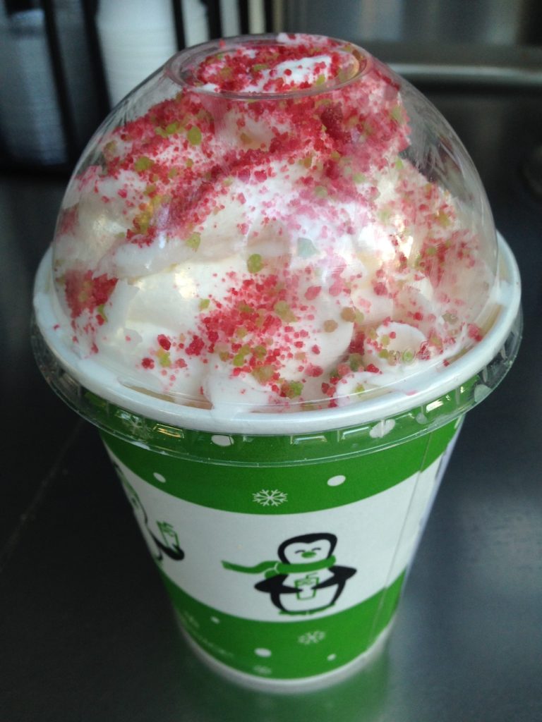 A festive Christmas Cookie shake at Shake Shack.