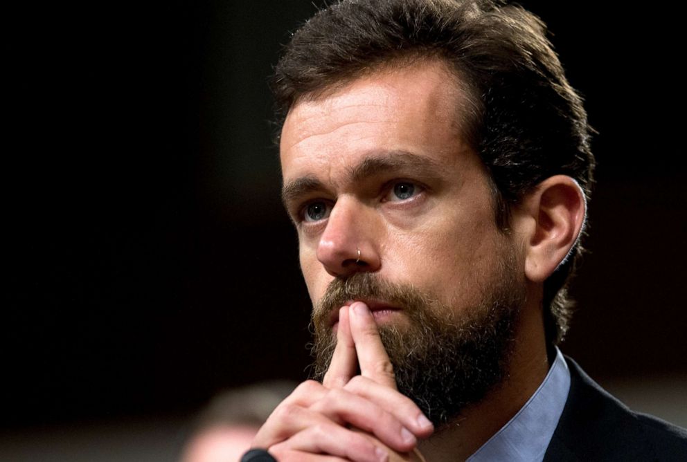 PHOTO: In this Sept. 5, 2018, file photo Twitter CEO Jack Dorsey testifies before the Senate Intelligence Committee hearing on Foreign Influence Operations and Their Use of Social Media Platforms on Capitol Hill in Washington.