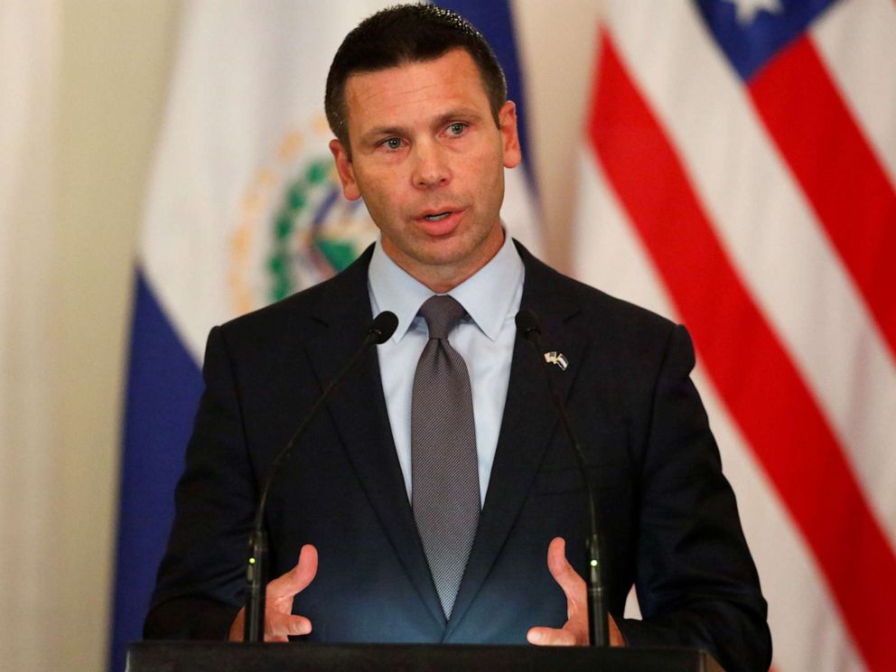 PHOTO: U.S. Department of Homeland Security (DHS) acting Secretary Kevin McAleenan speaks during a news conference in San Salvador, El Salvador August 28, 2019.