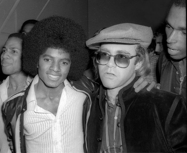 Michael Jackson and Elton John at Studio 54 in 1978.&nbsp;