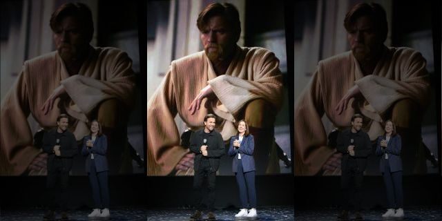 (L-R) Ewan McGregor of 'Untitled Obi-Wan Kenobi Series' and Lucasfilm president Kathleen Kennedy