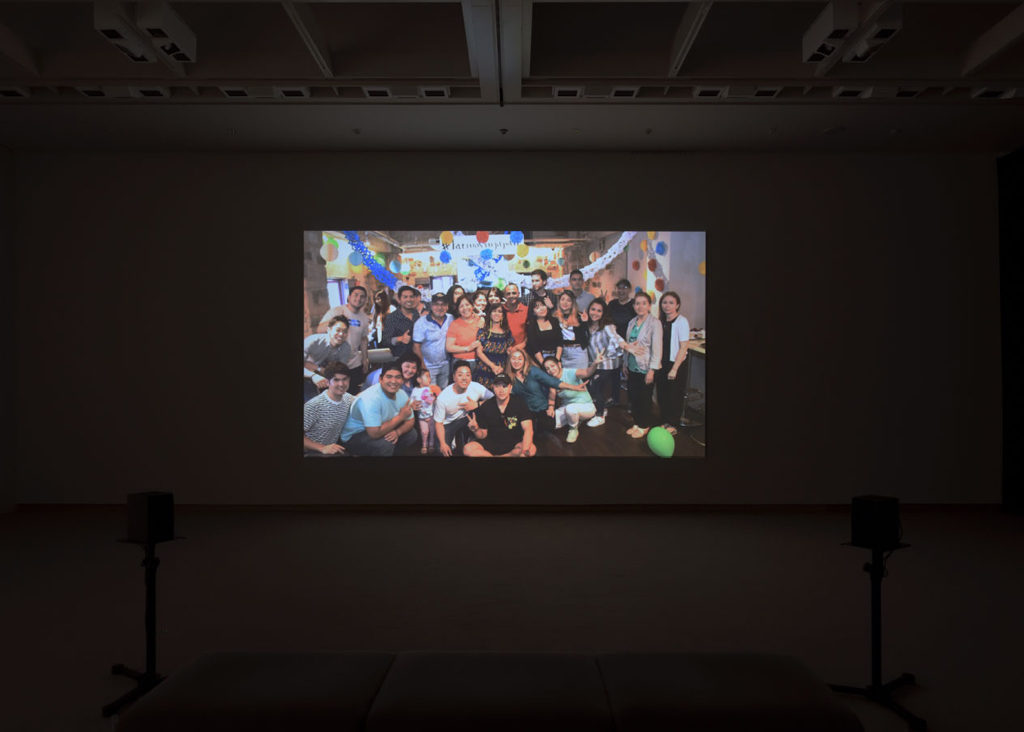 Installation view of Regina José Galindo's 'LA FIESTA #latinosinjapan', 2019, at the Aichi Triennale 2019.