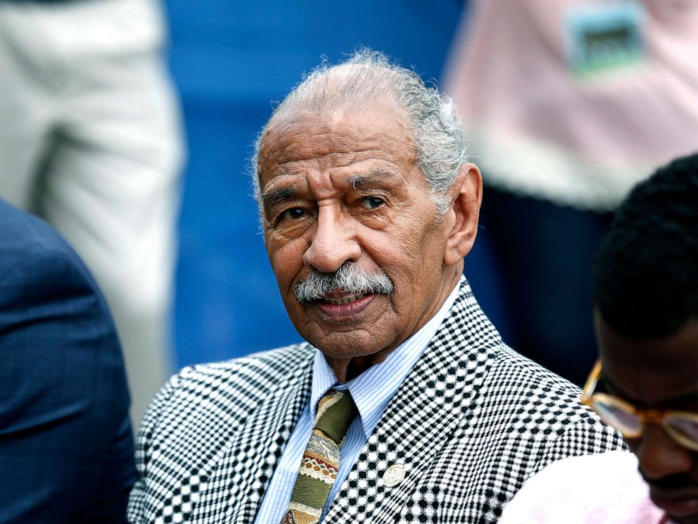 PHOTO: Representative John Conyers listens during a Ford Motor Co. event in Detroit, June 19, 2018. 
