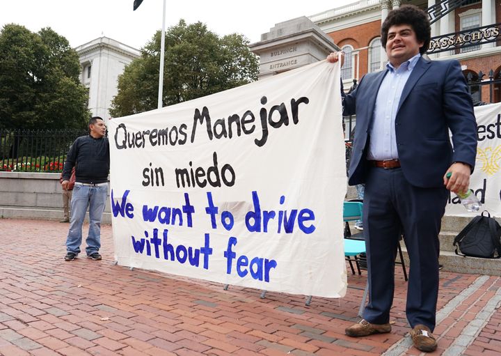 Part of Thursday's demonstration at the Massachusetts State House.