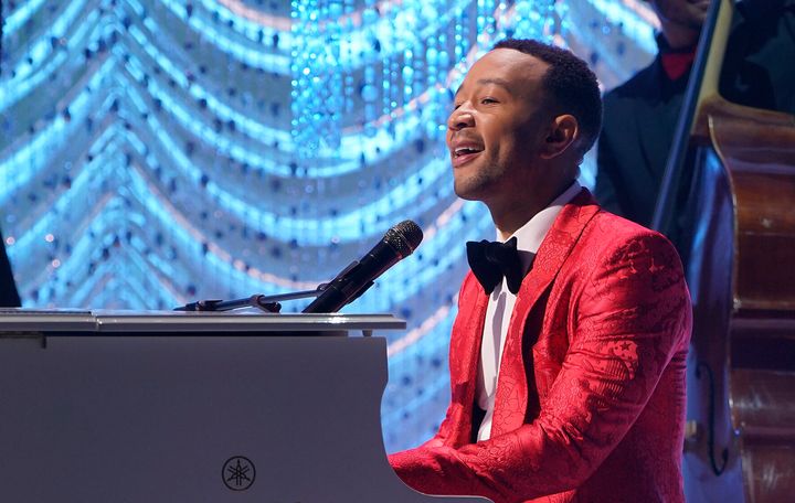 John Legend sings during his 2018 Christmas special "A Legendary Christmas with John &amp; Chrissy."