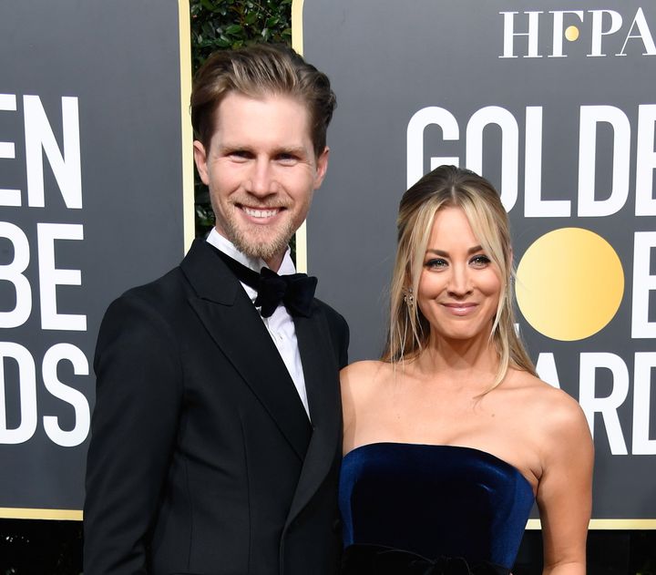Karl Cook and Kaley Cuoco attend the 76th annual Golden Globe Awards on Jan. 6 in Beverly Hills.