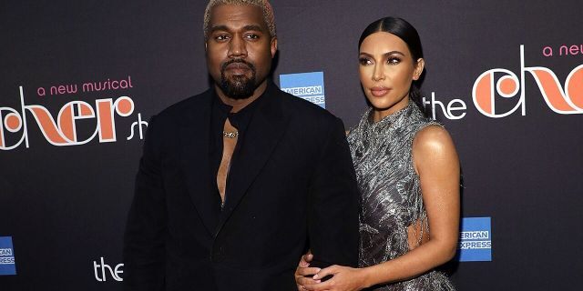 Kanye West and Kim Kardashian West attend opening night of "The Cher Show" at Neil Simon Theatre on December 3, 2018 in New York City.