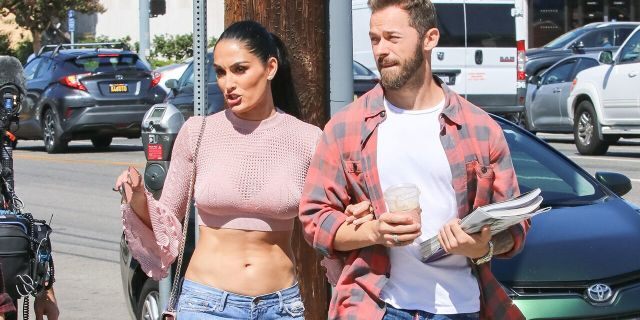 LOS ANGELES, CA - SEPTEMBER 30: Nikki Bella and Artem Chigvintsev are seen on September 30, 2019 in Los Angeles, California. (Photo by BG005/Bauer-Griffin/GC Images)