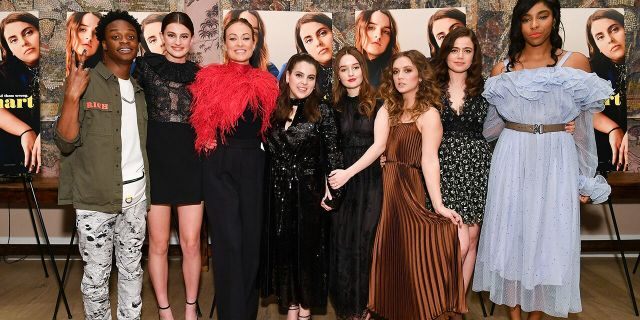 The cast of 'Booksmart' Austin Crute, Diana Silvers, Olivia Wilde, Beanie Feldstein, Kaitlyn Dever, Billie Lourd, Molly Gordon and Jessica Williams attend the New York screening at the Whitby Hotel. 