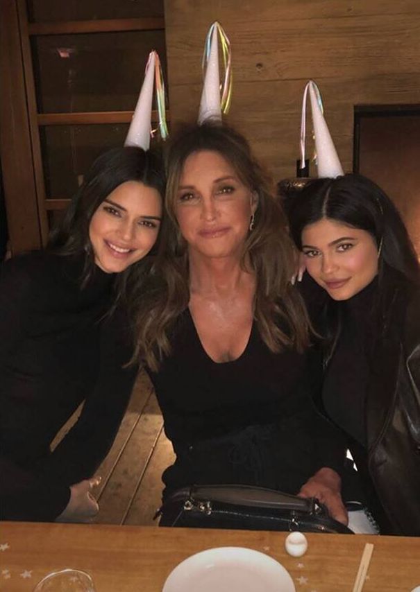 Caitlyn Jenner, center, with daughters Kendall, left, and Kylie.&nbsp;