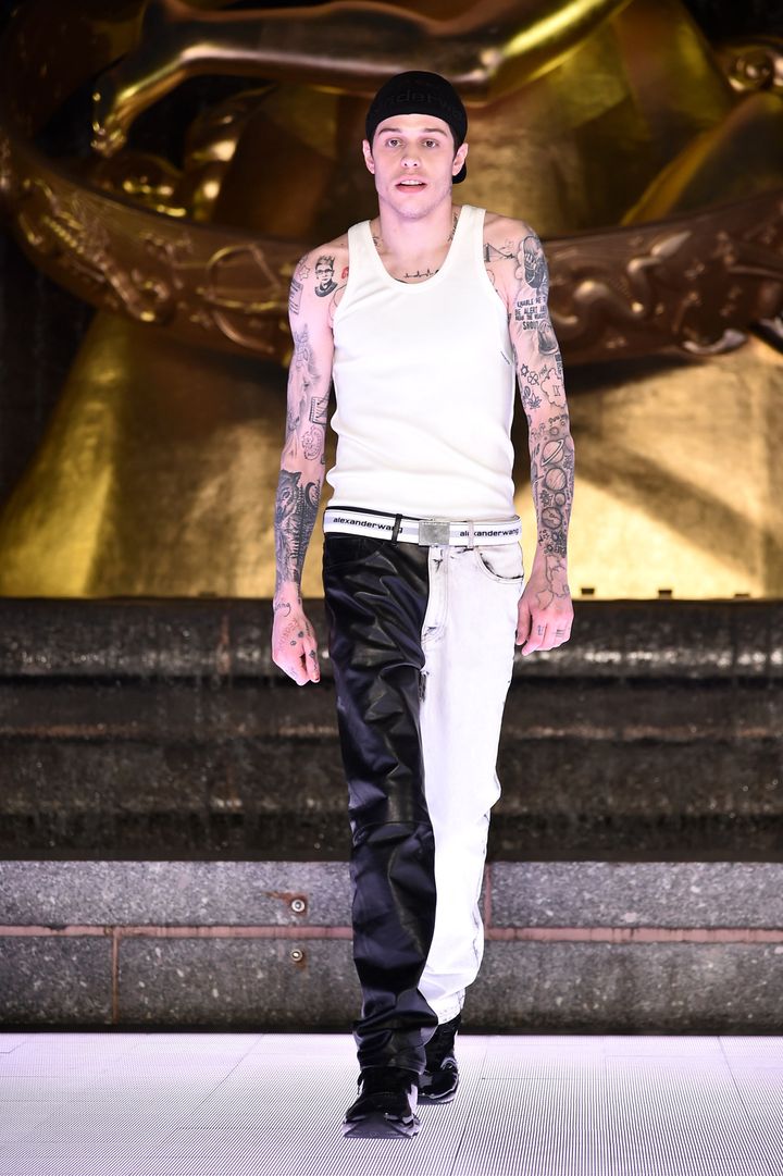 Pete Davidson walks the runway during the Alexander Wang Collection 1 fashion show in May 2019.&nbsp;