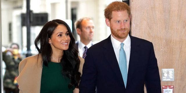 Britain's Prince Harry and Meghan, the Duke and Duchess of Sussex arrive to attend the WellChild Awards Ceremony in London.