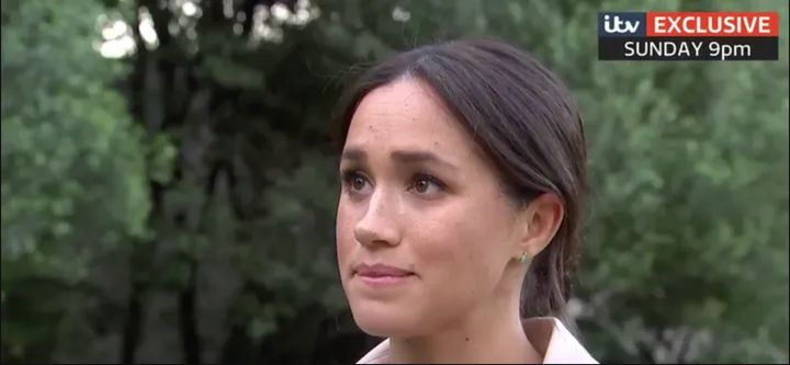 The Duchess of Sussex appears close to tears in the upcoming interview, which airs this Sunday on ITV.&nbsp;