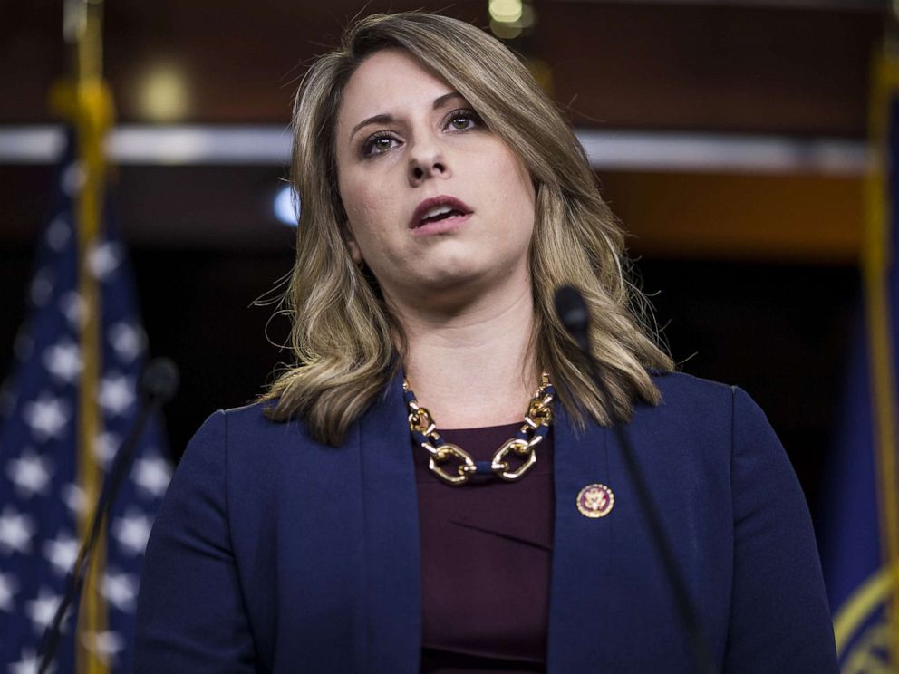 PHOTO: Rep. Katie Hill speaks during a news conference on April 9, 2019, in Washington.